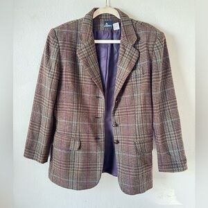 Vintage Liz Claiborne Sport plaid wool blazer sz 8 petit